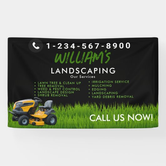 Lawn Care Landscaping maaien snijden diensten Spandoek (Horizontaal)