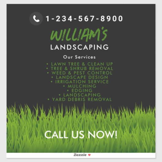 Lawn Care Landscaping maaien snijden diensten Sticker (Vel)