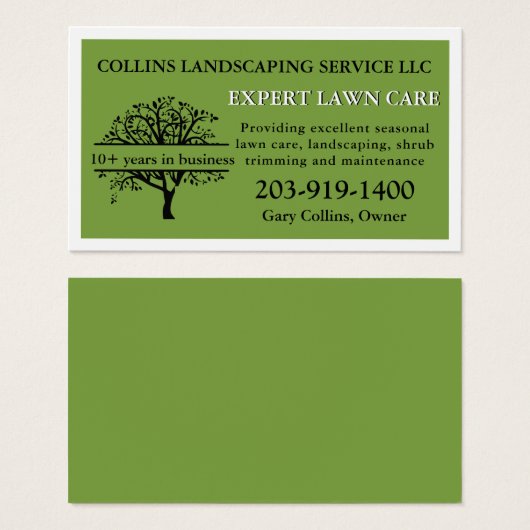 Lawn Care Landscaping Magnetisch Visitekaartje (Voorkant /achterkant)