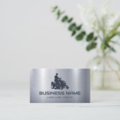 Lawn Care & Landscaping Metal Riding Mower Logo Visitekaartje (Staand voorkant)