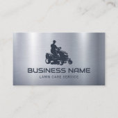 Lawn Care & Landscaping Metal Riding Mower Logo Visitekaartje (Voorkant)