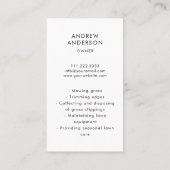 Lawn Care Landscaping Moving Business Service Visitekaartje (Achterkant)