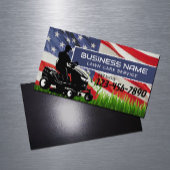 Lawn Care & Landscaping Riding Mower USA Flag Magnetisch Visitekaartje