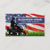 Lawn Care & Landscaping Rijden Maaier USA Vlag Visitekaartje (Voorkant)