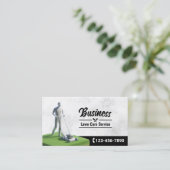 Lawn Care & Landscaping Service 3D Grasmaaier Visitekaartje (Staand voorkant)