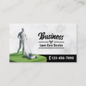 Lawn Care & Landscaping Service 3D Grasmaaier Visitekaartje (Voorkant)