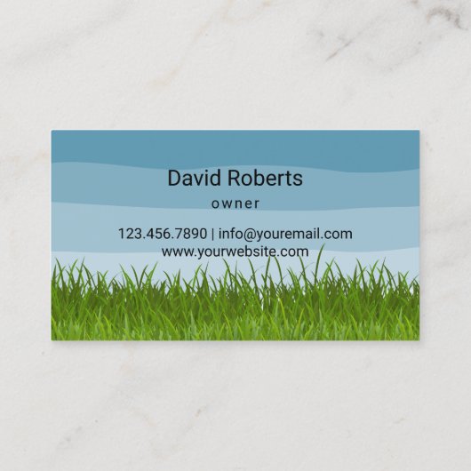 Lawn Care & Landscaping Service Blue Shades Visitekaartje (Achterkant)