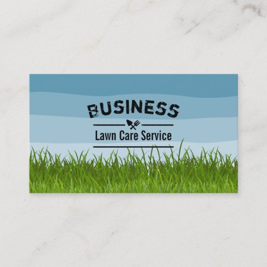 Lawn Care & Landscaping Service Blue Shades Visitekaartje (Voorkant)