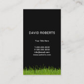 Lawn Care & Landscaping Service Gras Hart Zwart Visitekaartje (Achterkant)