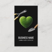 Lawn Care & Landscaping Service Gras Hart Zwart Visitekaartje (Voorkant)