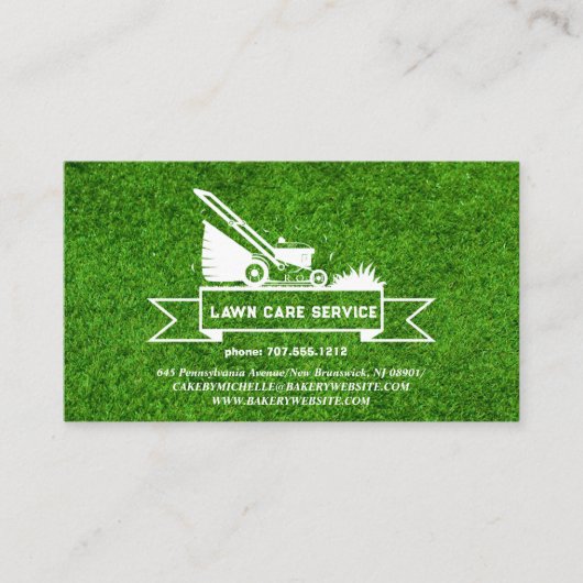 Lawn Care Landscaping Service Grasveld groen Visitekaartje (Voorkant)