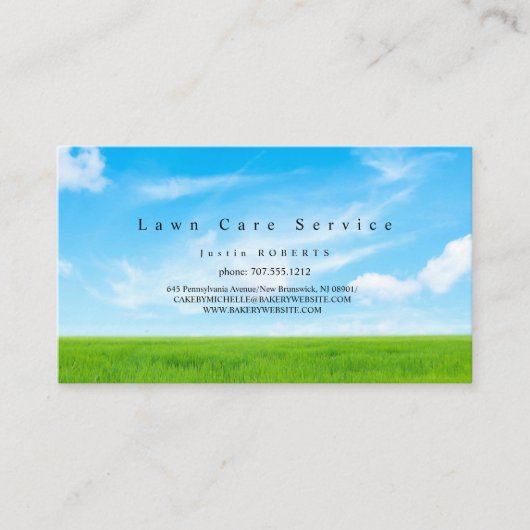 Lawn Care Landscaping Service Grasveld groen Visitekaartje (Voorkant)