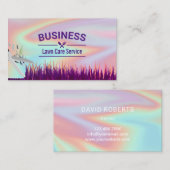 Lawn Care & Landscaping Service Holographic Visitekaartje (Voorkant / Achterkant)