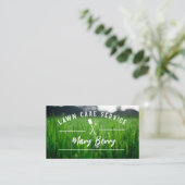 Lawn Care & Landscaping Service Logo Visitekaartje (Staand voorkant)