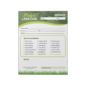 Lawn Care Landscaping Service Maintenance Form Notitieblok (Linkerzijde)