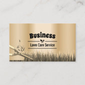 Lawn Care & Landscaping Service Modern Gold Visitekaartje (Voorkant)