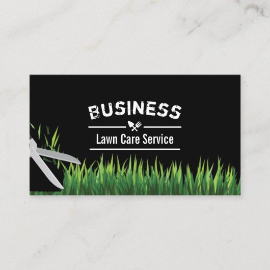Lawn Care & Landscaping Service Professional Visitekaartje (Voorkant)