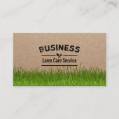 Lawn Care & Landscaping Service Rustic Kraft Visitekaartje (Voorkant)