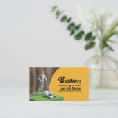 Lawn Care & Landscaping Service Rustiek hout Visitekaartje (Staand voorkant)