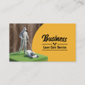 Lawn Care & Landscaping Service Rustiek hout Visitekaartje (Voorkant)