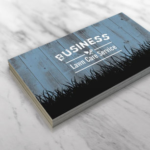 Lawn Care & Landscaping Service Stustblauw hout Visitekaartje