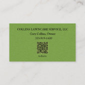Lawn Care Landscaping Services Foto Visitekaartje (Achterkant)