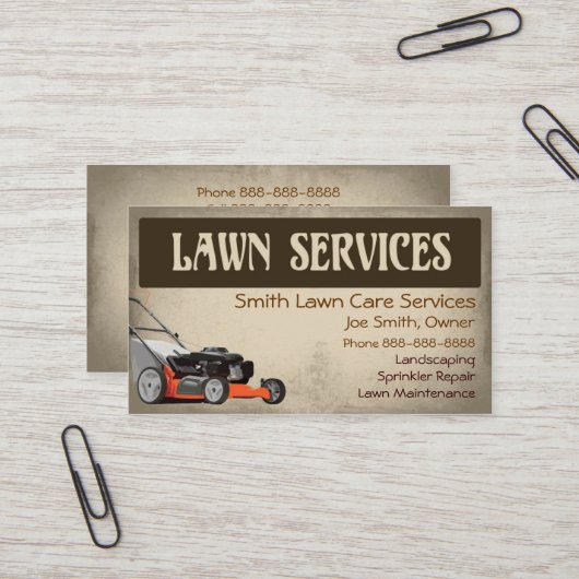 Lawn Care Landscaping Services Visitekaartje (Voorkant / Achterkant in situ)