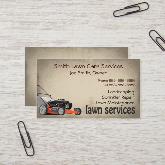 Lawn Care Landscaping Services Visitekaartje (Voorkant / Achterkant in situ)