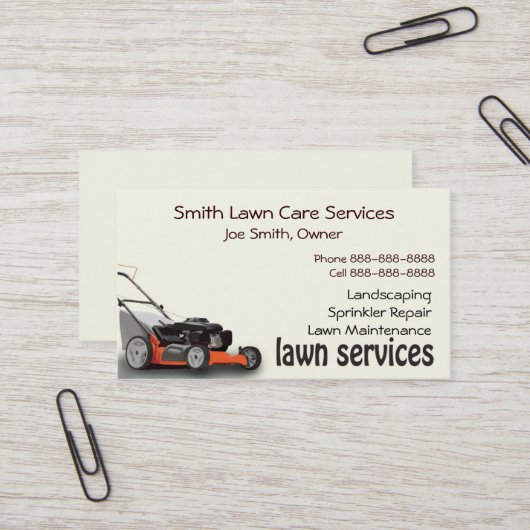 Lawn Care Landscaping Services Visitekaartje (Voorkant / Achterkant in situ)