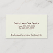 Lawn Care Landscaping Services Visitekaartje (Achterkant)