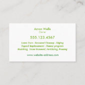 Lawn Care Landscaping Tree met Roots Visitekaartje (Achterkant)