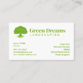 Lawn Care Landscaping Tree met Roots Visitekaartje (Voorkant)