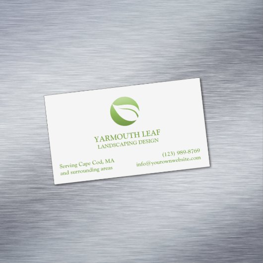 Lawn Care Leaf Logo Magnetisch Visitekaartje (Voorbeeld)