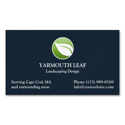 Lawn Care Leaf Logo Magnetisch Visitekaartje (Voorkant)