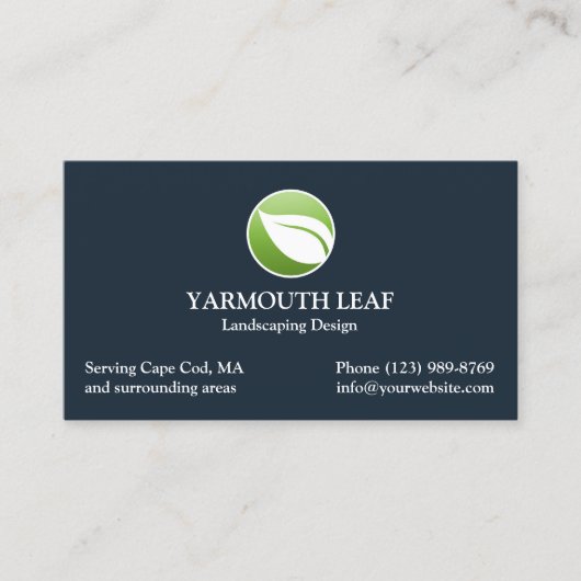 Lawn Care Leaf Logo Visitekaartje (Voorkant)