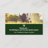 Lawn Care Logo Dank u Foto Getuigenis & Aanbevelingskaartje (Voorkant)