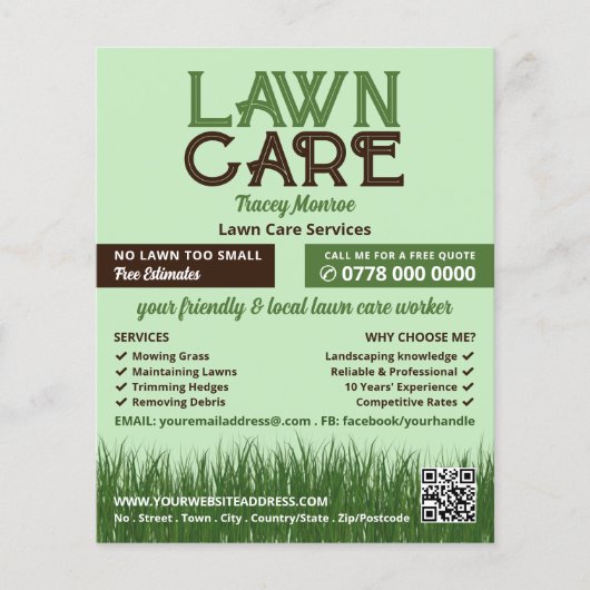Lawn Care Logo, Lawn Care Services Flyer (Voorkant)