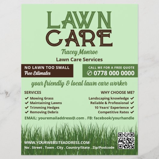 Lawn Care Logo, Lawn Care Services Flyer (Voorkant)