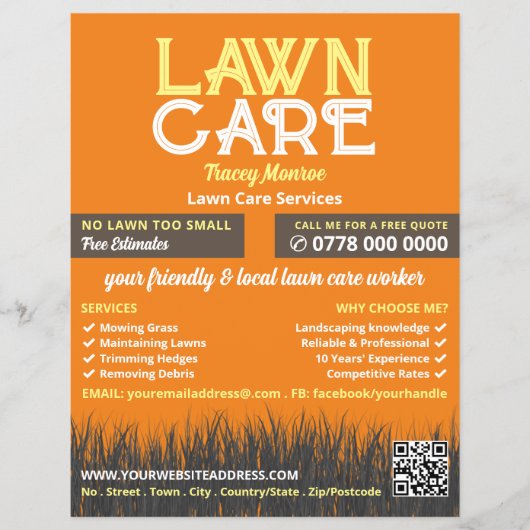 Lawn Care Logo, Lawn Care Services Flyer (Voorkant)