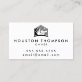 Lawn Care Logo Modern Professioneel Landschapsarch Visitekaartje (Achterkant)