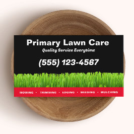 Lawn Care Maaien Landscaping Rood Zwart Visitekaartje