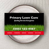 Lawn Care Maaien Landscaping Rood Zwart Visitekaartje