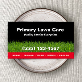 Lawn Care Maaien Landscaping Rood Zwart Visitekaartje