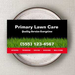 Lawn Care Maaien Landscaping Rood Zwart Visitekaartje