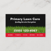 Lawn Care Maaien Landscaping Rood Zwart Visitekaartje (Voorkant)