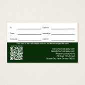 Lawn Care Maintenance Company Gift Certificate Visitekaartje (Achterkant)