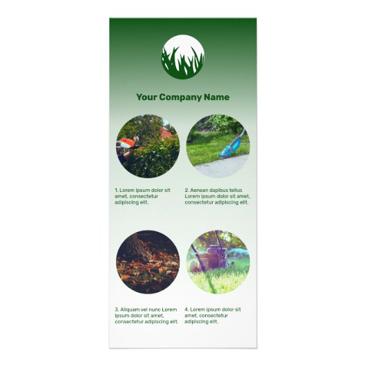 Lawn Care Maintenance Service CTA: Bel - Groen Reclamekaart (Voorkant)