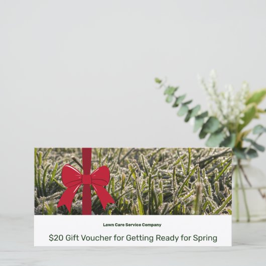 Lawn Care Maintenance Winter Gift Voucher Card (Staand voorkant)