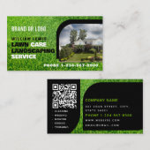 Lawn Care Photo Landscaping Mowing QR Code Visitekaartje (Voorkant / Achterkant)