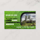 Lawn Care Photo Landscaping Mowing QR Code Visitekaartje (Voorkant)